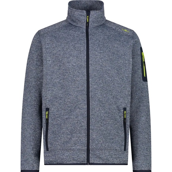 CMP Men’s Knit-Tech Fleece Jacket Heather Blue Size L Outdoor Gorpcore Italy - Picture 1 of 13